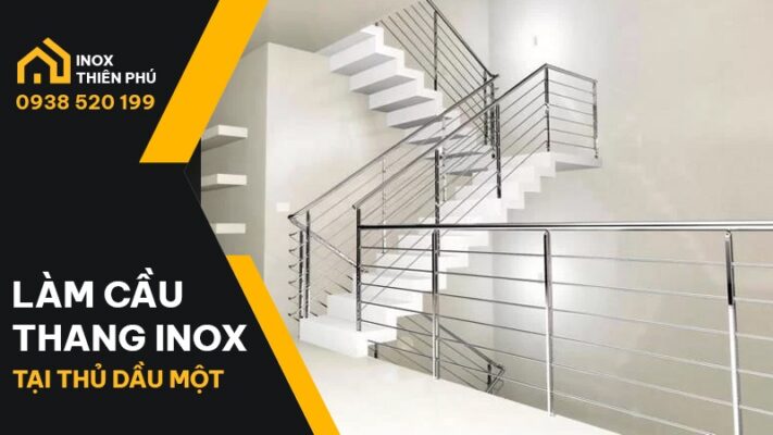 Mẫu cầu thang inox tại Thủ Dầu Một cho một dự án nhà phố