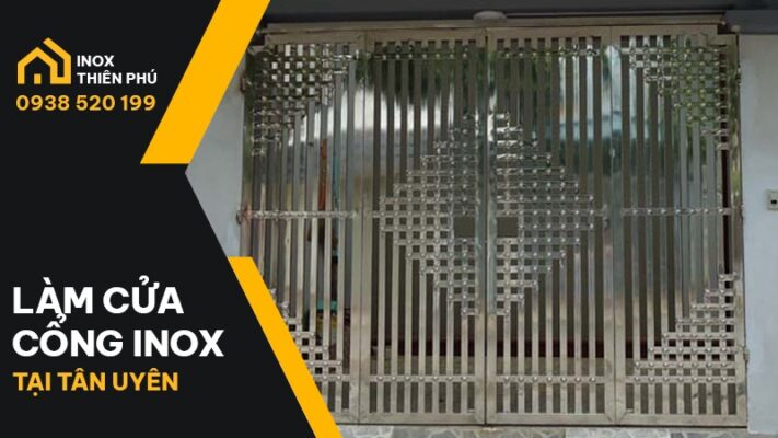 Mẫu cửa cổng inox tại Tân Uyên được thi công bởi Inox Thiên Phú Bình Dương