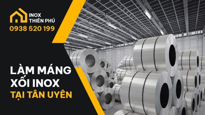 Chuẩn bị vật tư để thi công máng xối Inox tại Tân Uyên