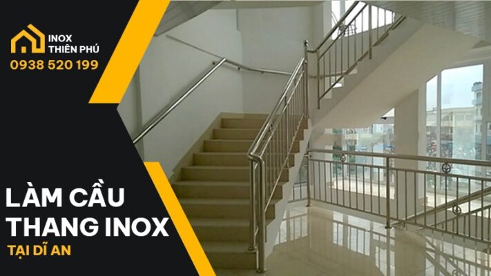 Mẫu cầu thang inox tại Dĩ An thi công bởi Inox Thiên Phú Bình Dương