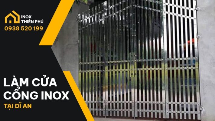 Inox Thiên Phú Bình Dương bàn giao cửa cổng inox tại Dĩ An, mẫu 4 cánh.