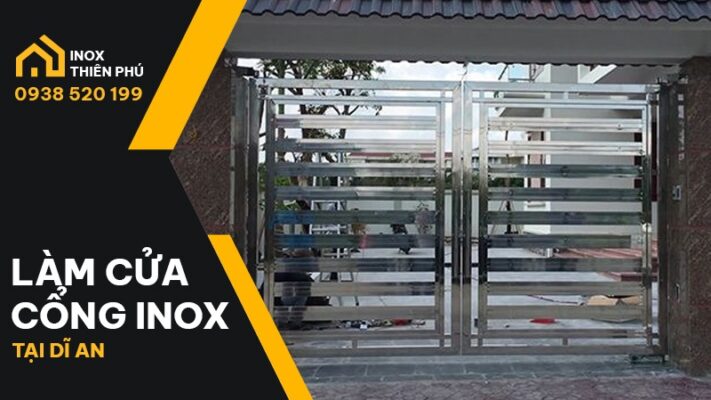 Bàn giao cửa cổng inox tại Dĩ An, mẫu 2 cánh