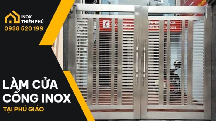 Bàn giao cửa cổng inox 2 cánh cho khách hàng tại Phú Giáo