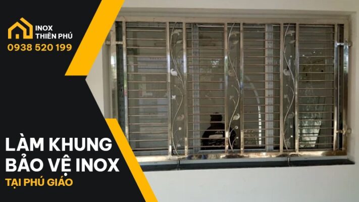 Khung bảo vệ inox tại Phú Giáo kết hợp hoa văn